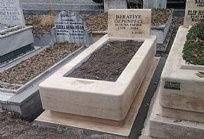 Tek kişilik Blok mezar Mermer Modeli Özkan Mermer