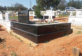 Çift Kişilik Siyah Granit Mezar Modeli